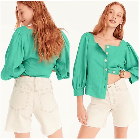 J. Crew NWT Mid-length Denim Short in Ecru 25 - Picture 2 of 12